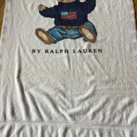 Polo Bear Ralph Lauren Oversize Beach Towel Vintage - Picture 4 of 6